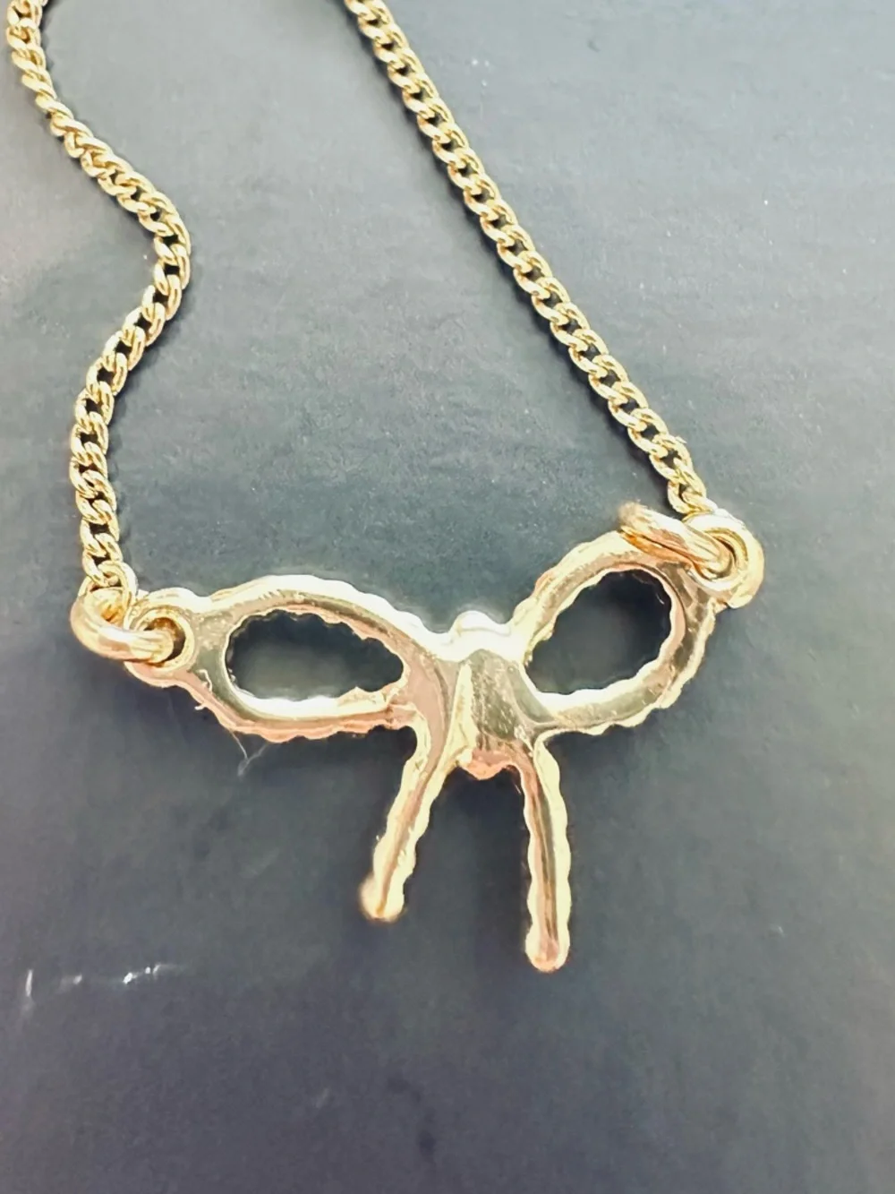 J. CREW ~ Gold-Tone Crystal Bow Necklace - Picture 4 of 8
